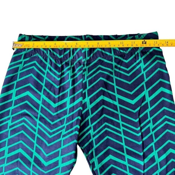 NWOT Threads 4 Thought Blue Green Geometric Pattern Organic Cotton Leggings Sz.M - Picture 3 of 9